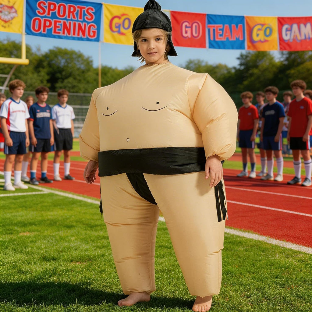 Halloween Inflatable Sumo Costume Kids,Blow Up Wrestler Suit Boys Girls