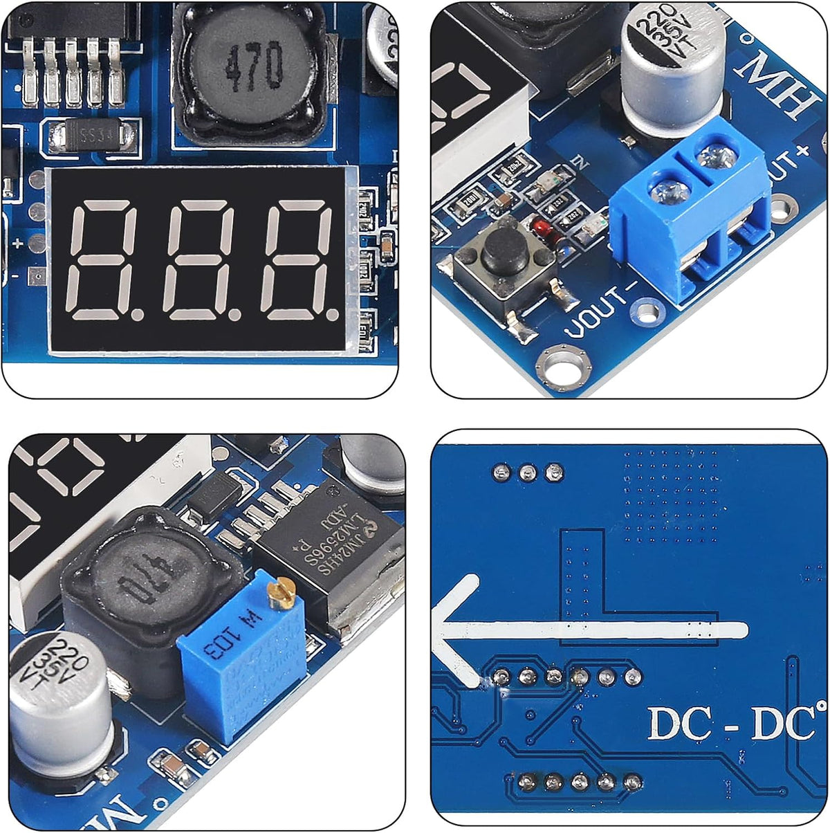 2pcs LM2596S LM2596 DC-DC Buck Converter Adjustable Step-Down Voltage Regulator Power Module 36V 24V 12V to 5V 2A Voltage Stabilizer with LED Display