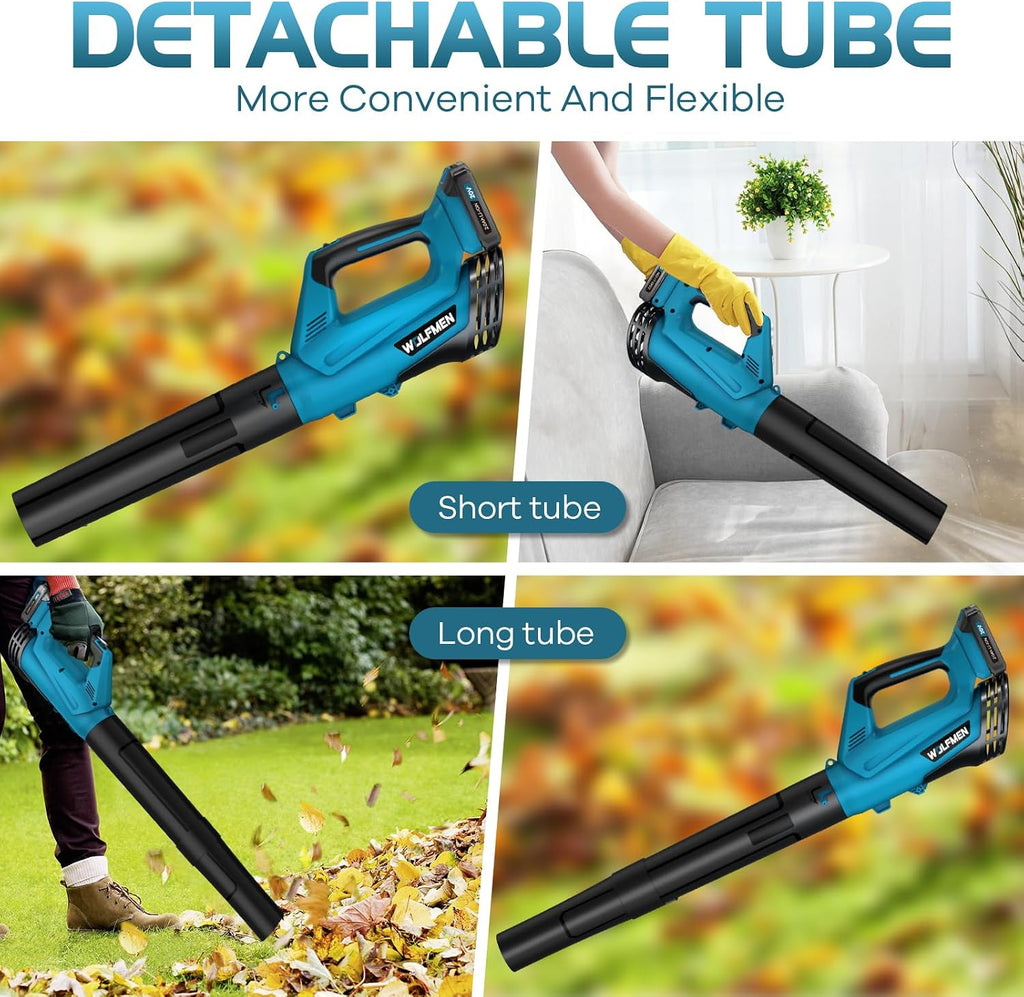 Leaf Blower, Electric Cordless Leaf Blower with 2 Batteries and Charger, 2 Speed Mode, Lightweight Leaf Blowers for