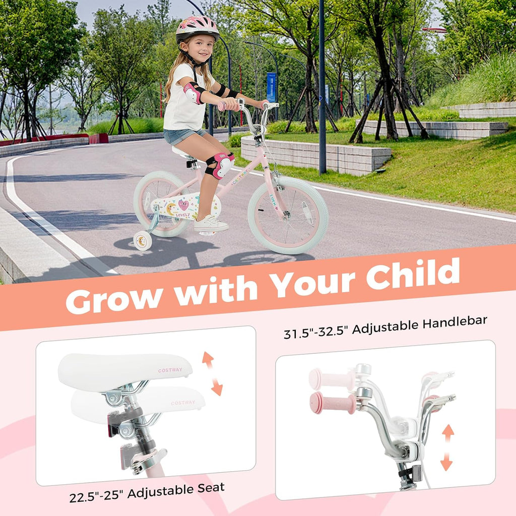 Kids Bike for Girls Boys Age 3-8 Years, 12 14 16 18 Inch Girls Bike | Children Bicycle with Removable Training