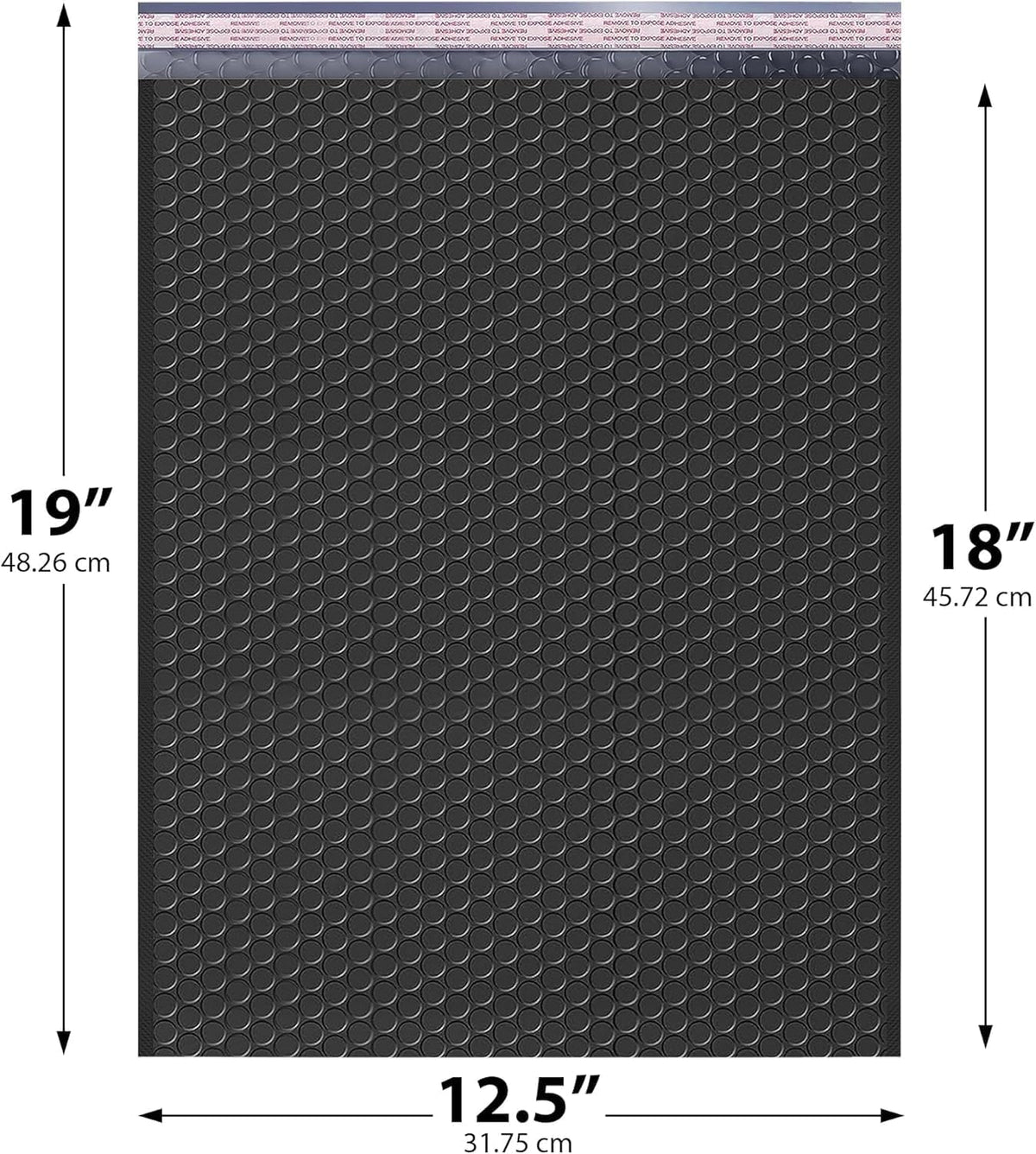 Jet Black Bubble Mailers 12.5x19, Poly Padded Envelopes #6, 20 Pack