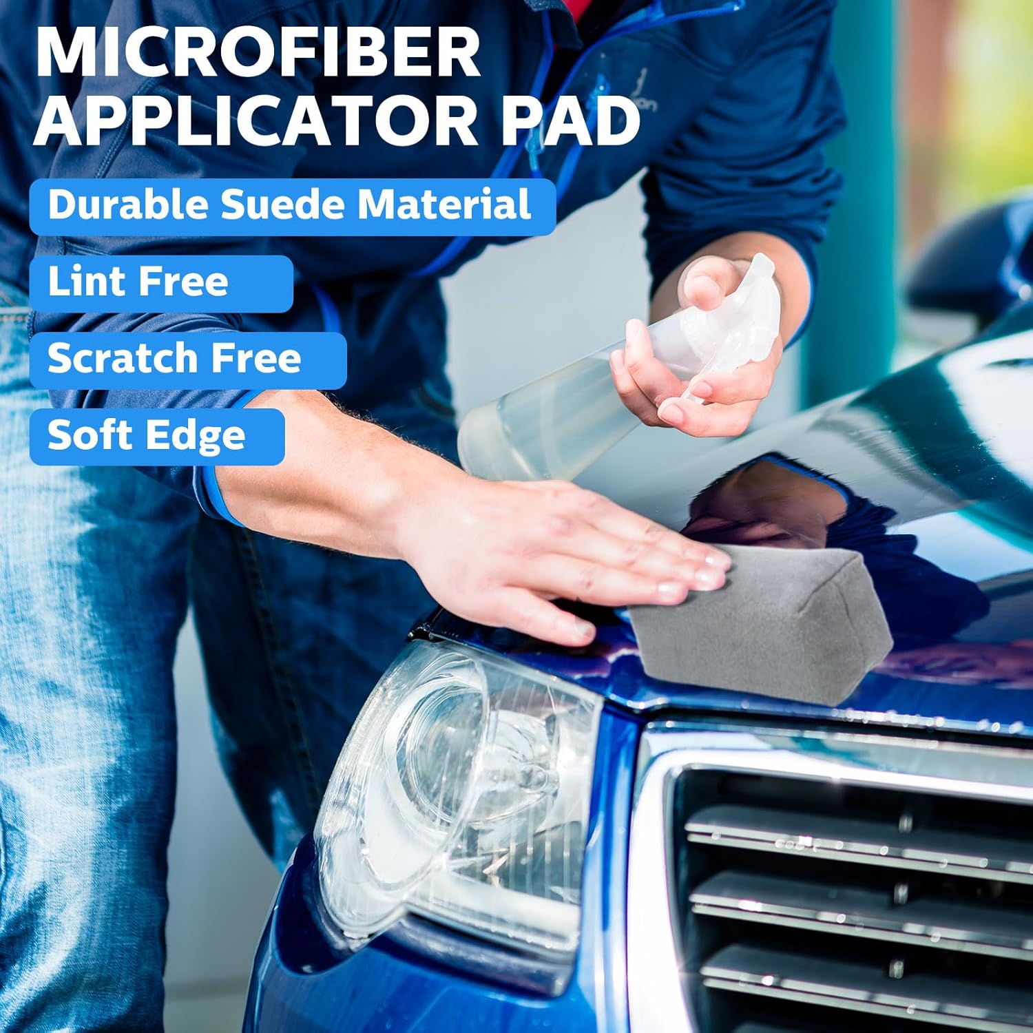 18 Pack Microfiber Applicator Pads Suede Car Detailing Sponge Ceramic Coating Applicator Pads Coating Sponge for Cars