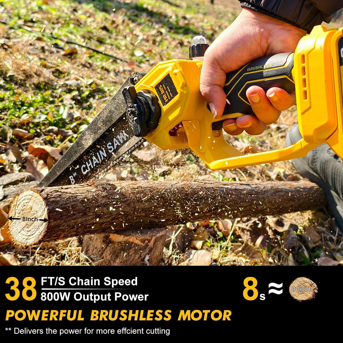 4-in-1 Cordless Pole Saw & Electric Pruning Shears for DeWalt 20V Battery, 8 Inch Brushless Mini Chainsaw with