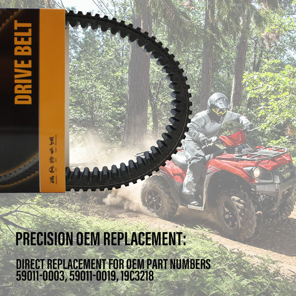 59011-0003 59011-0019 Heavy Duty Drive Belt Compatible with Kawasaki Brute Force 650 750 / KFX700 /Prairie 360 650 700/ Teryx 750