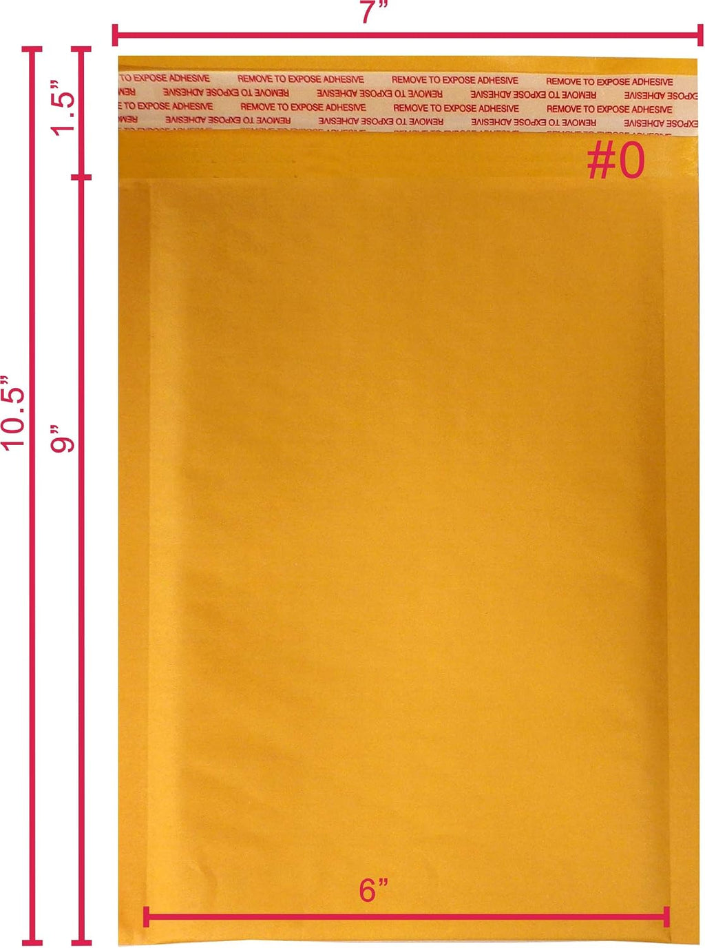 Kraft Bubble Mailers 6x10 250 Pack Usable Space 6x9 KF#0-250