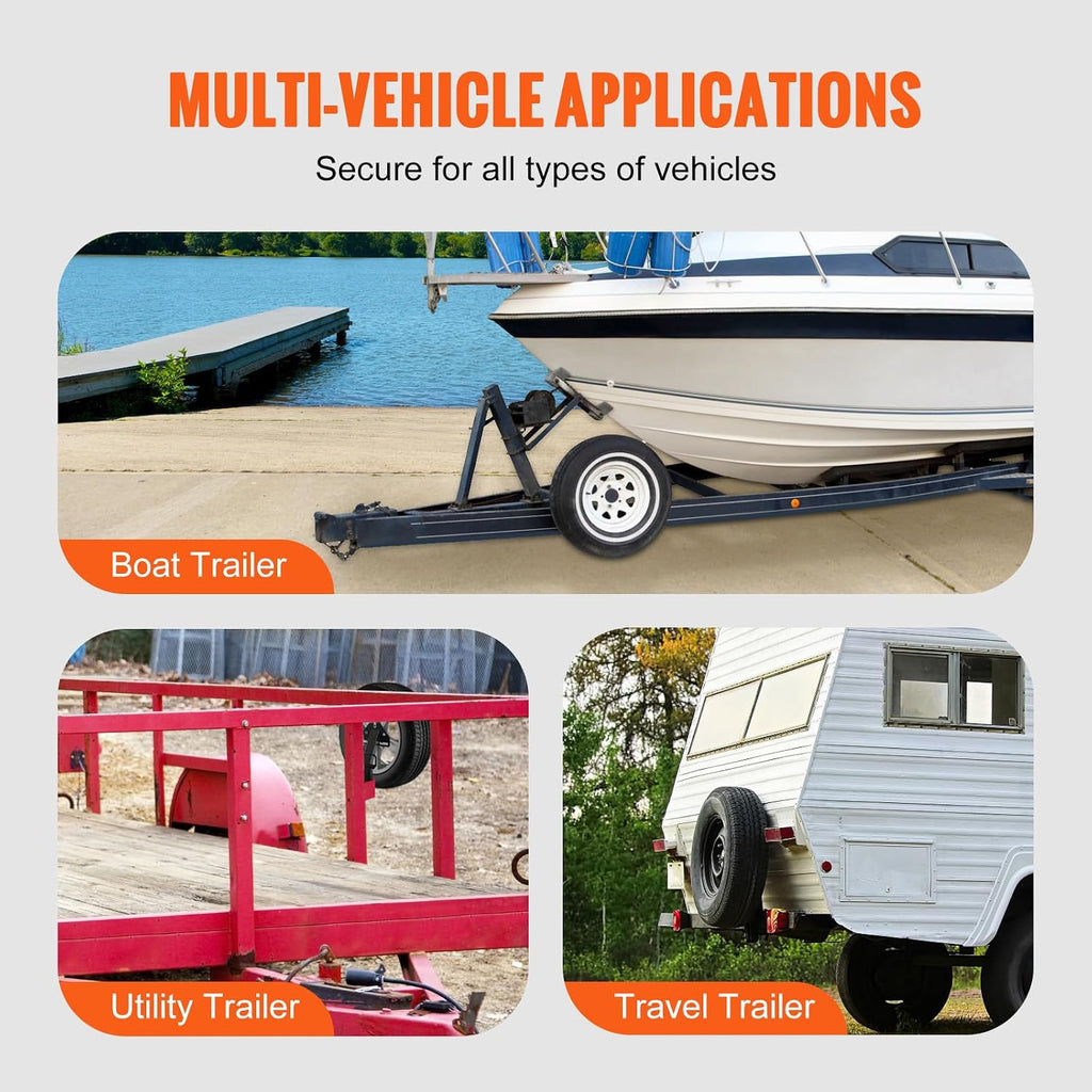 Spare Tire Carrier, Trailer Spare Tire Mount, 160 lbs Capacity, Utility Trailer Accessories Fits Most 4 & 5 & 6 & 8