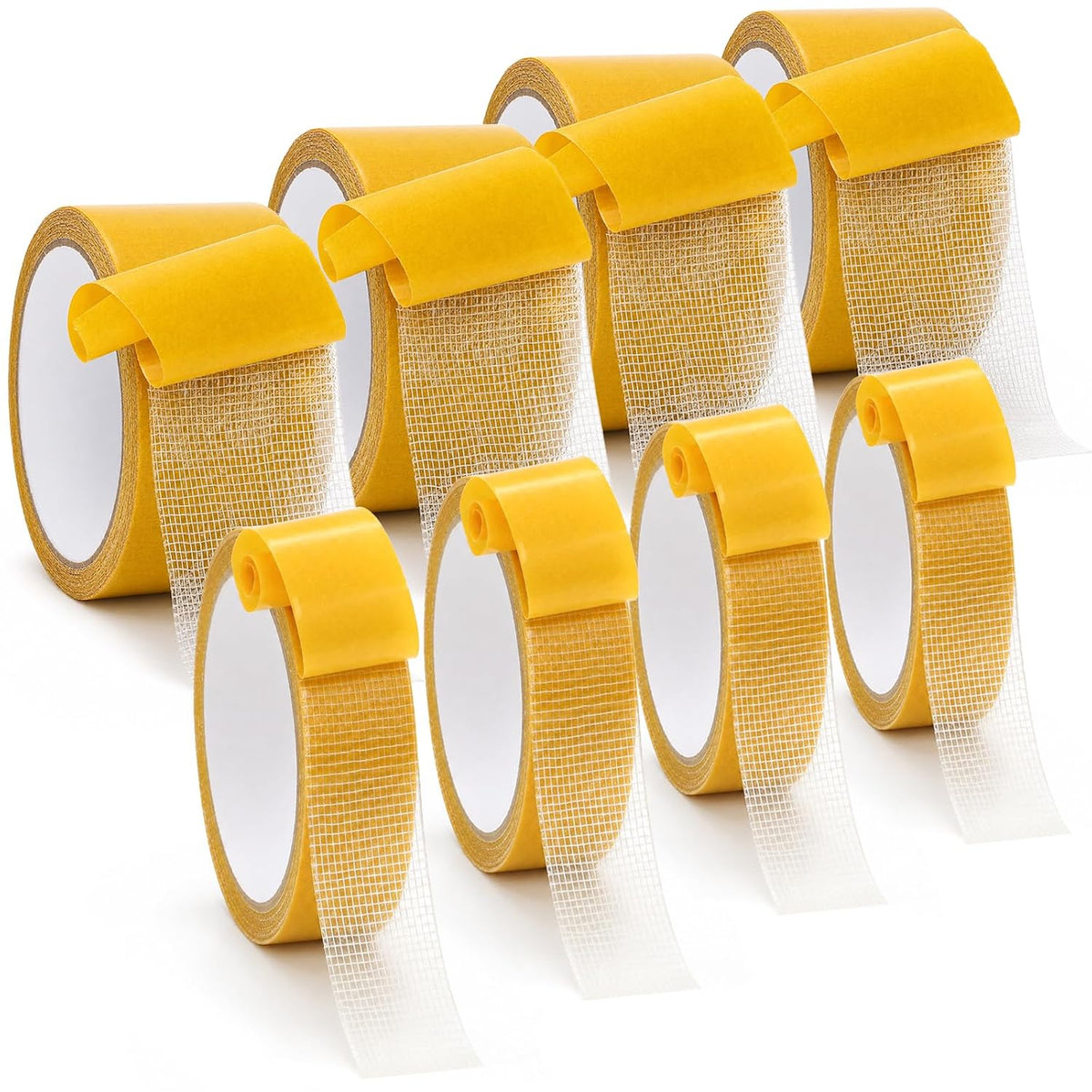 8 Rolls Double Sided Fabric Tape 1&2 Inch Heavy Duty Carpet Hem Tape