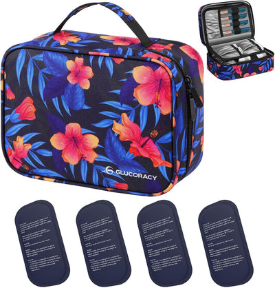 Large Insulin Cooler Travel Case,4 * 160g Ice Pack TSA Approved