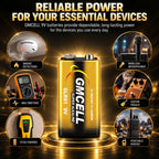 9V Batteries 16-Pack,Alkaline Non-Rechargeable Long-Lasting