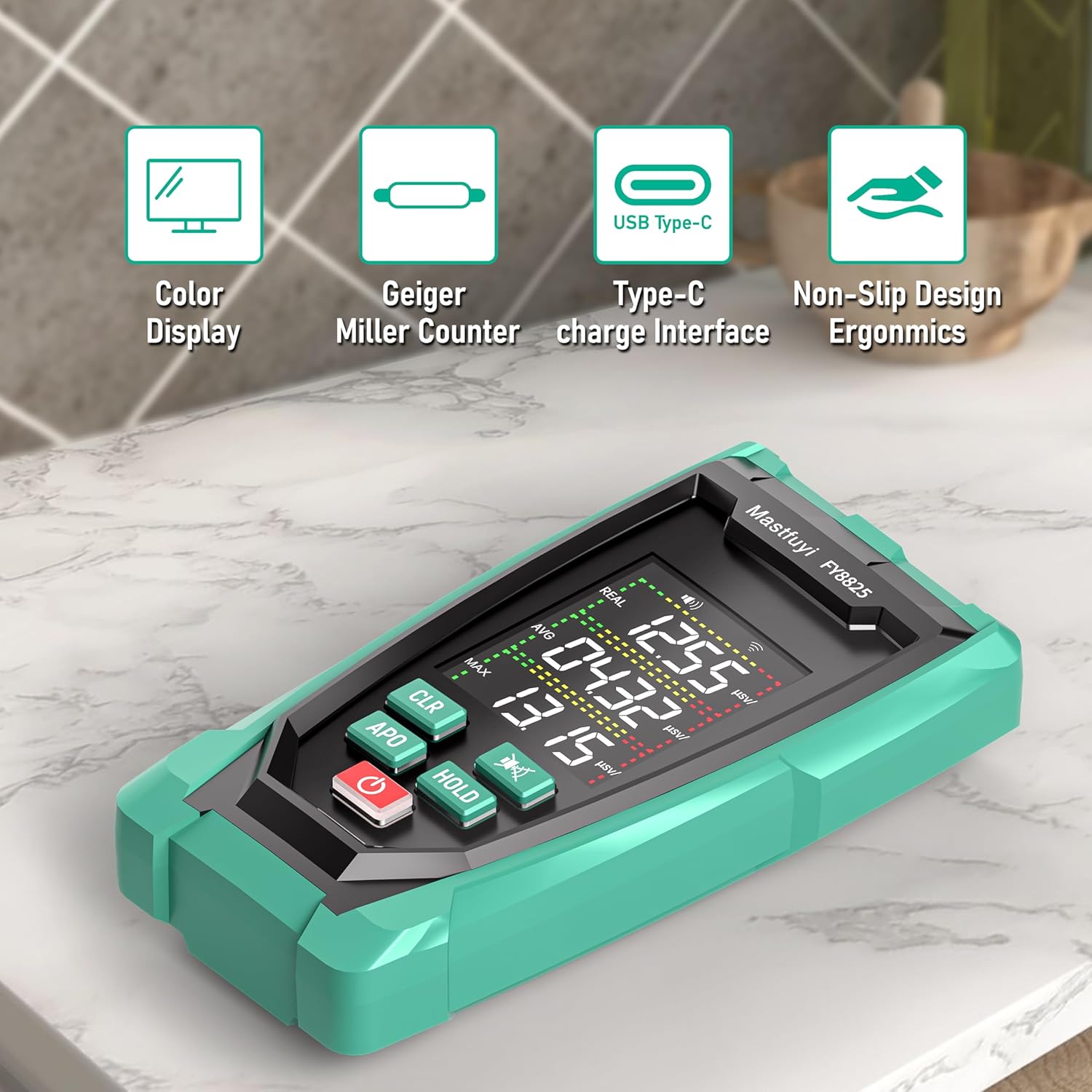 Nuclear Radiation Detector Geiger Counter Real-Time Beta Gamma X-ray | Portable Rechargeable Radiation