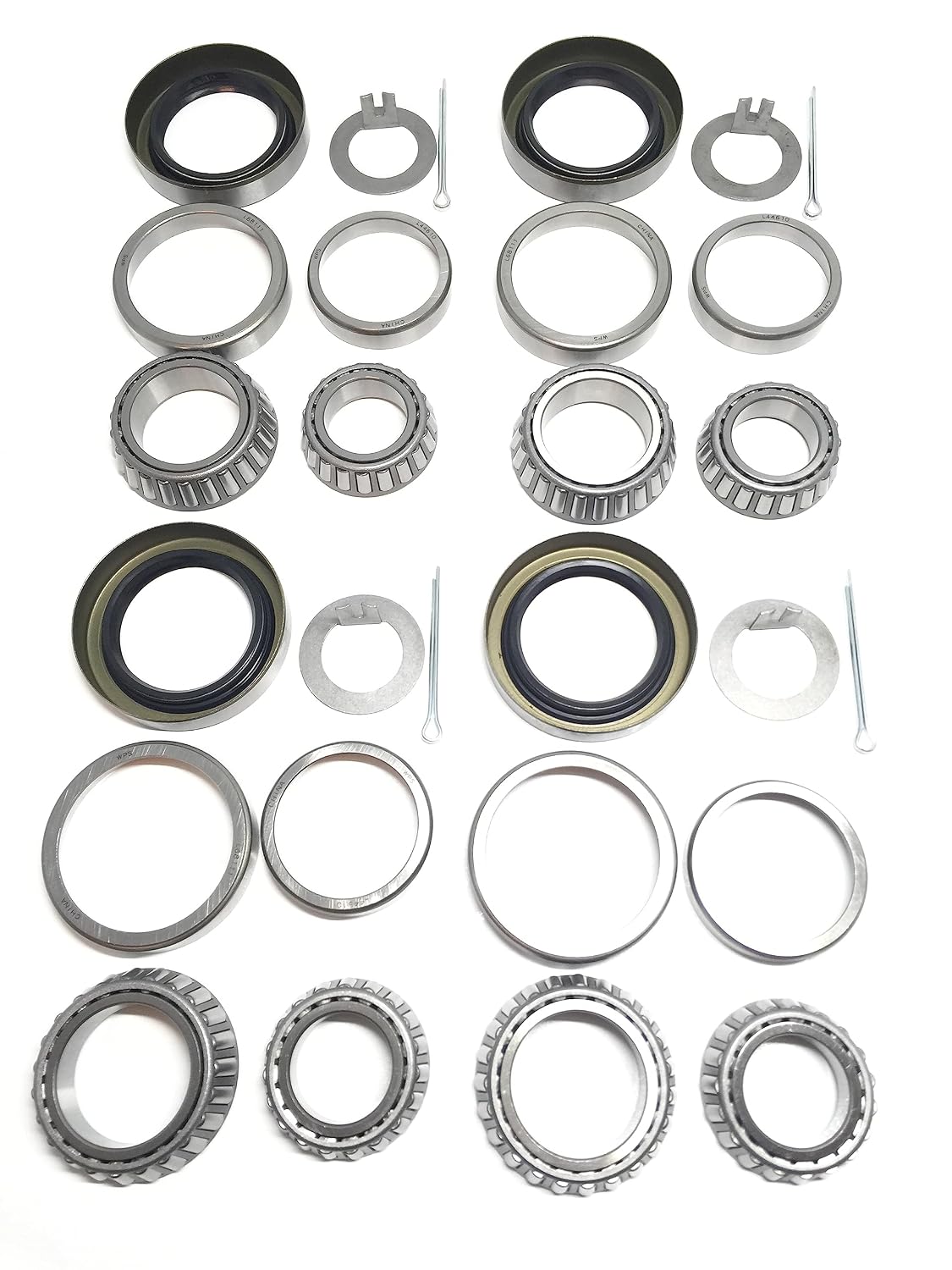 (Set of 4) WESTERNPRIME 3500 LB Trailer Tandem Axle Bearing Kits L68149 L44649 Grease Seal 10-19 I.D. 1.719'' for #84