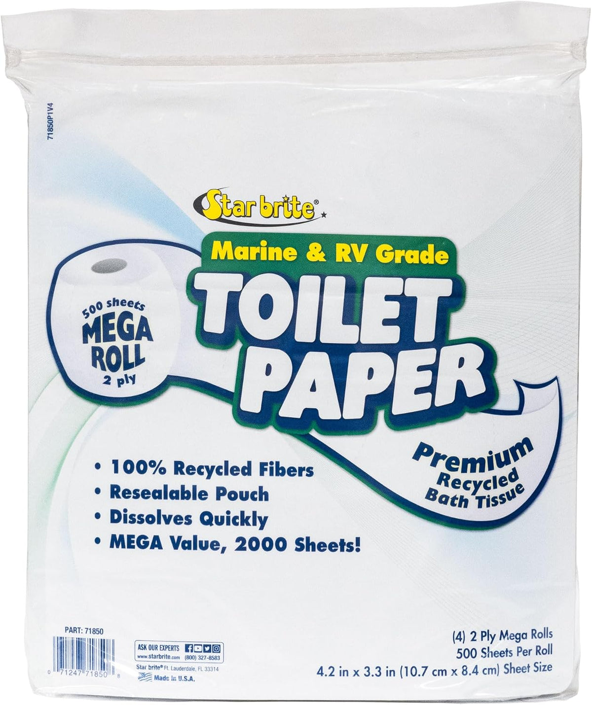 Marine & RV Toilet Tissue - Fast Dissolving, 2-Ply
