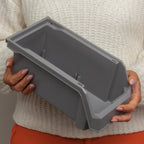 Medium Stackable Plastic Storage Bins, 8-Pack, Black