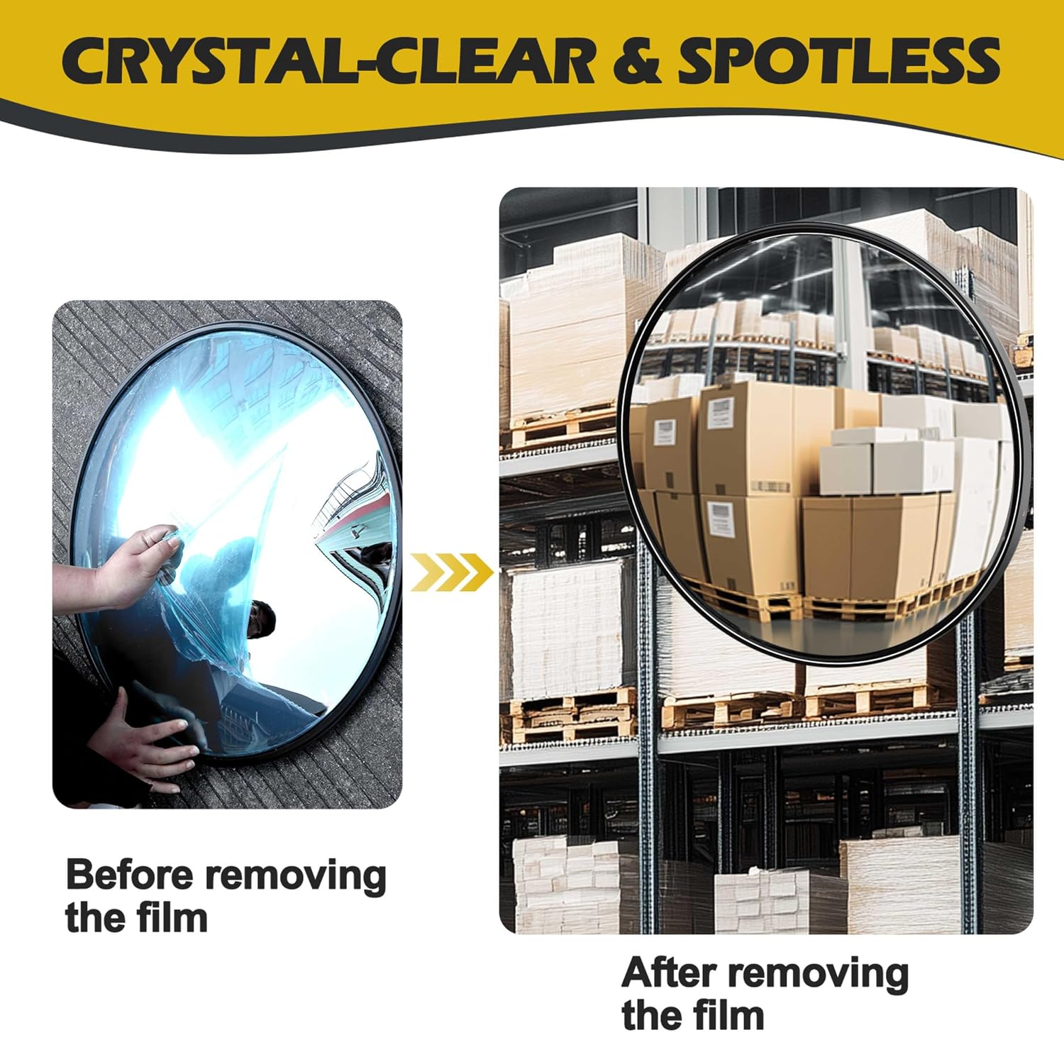 24” Convex Mirror, Corner Mirror Blindspot for Wall, Adjustable Wide Angle View Security Mirror, Convex Safety
