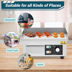 14 In Commercial Electric Griddle, Flat Top Grill Countertop Griddle