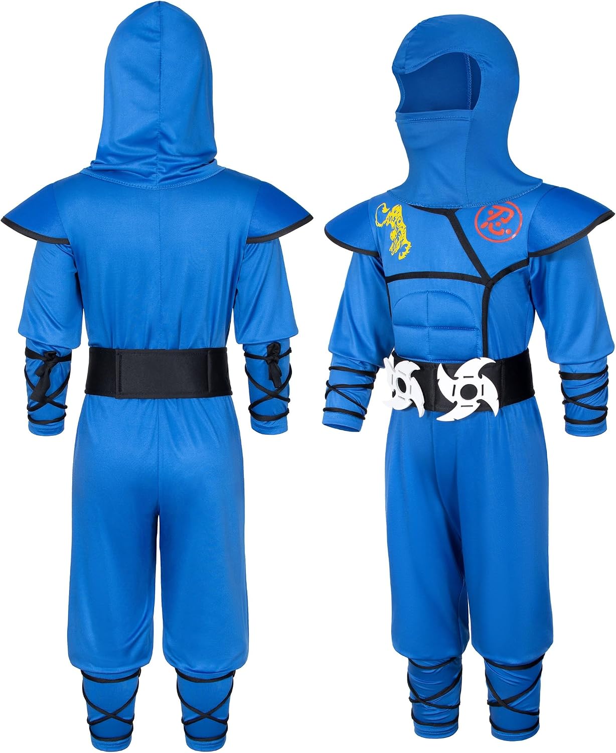 Kids Ninjia Costume - Muscle Ninja Costume Suit with Deluxe Ninja Toys for Little Boys & Girls Halloween Cospaly