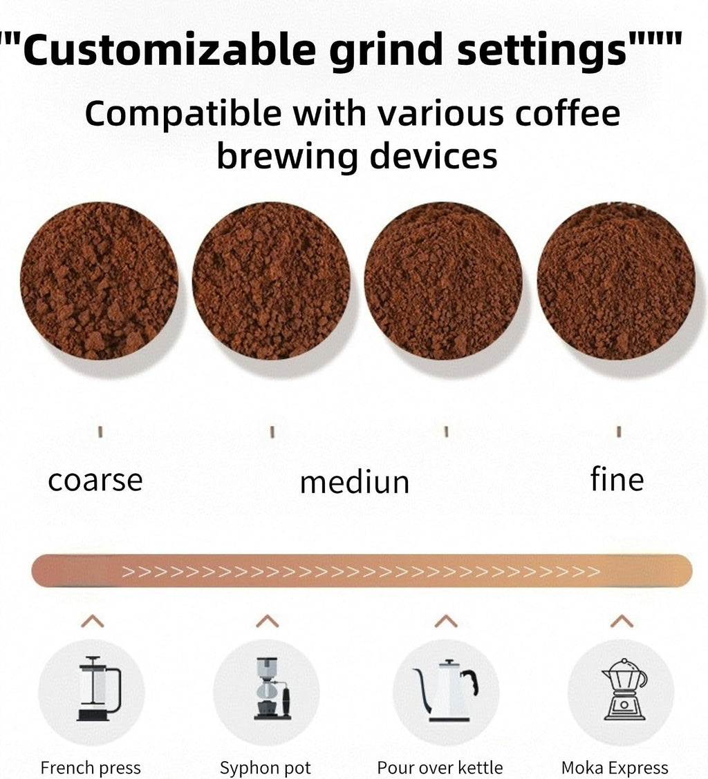 Portable Manual Stainless Steel Coffee Grinder, Ceramic Conical Burr | Multi Adjustable Settings, Detachable Hand