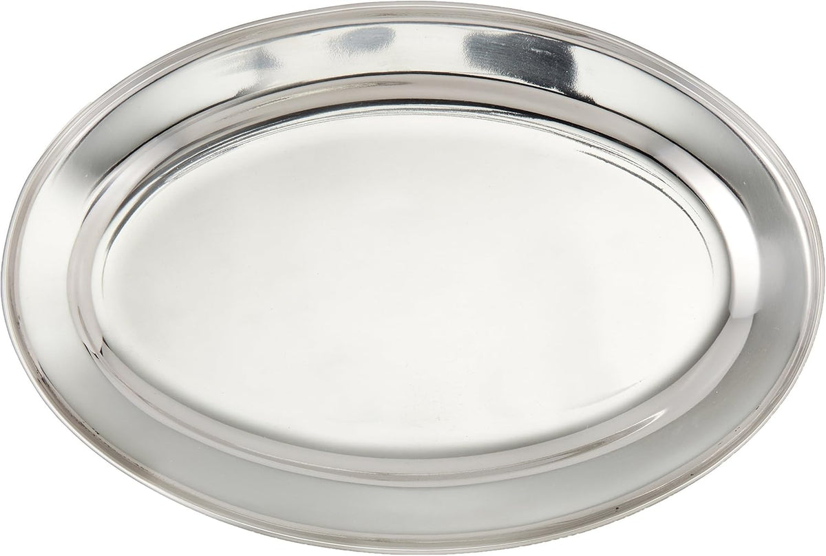 12" x 8 5/8" Oval Stainless Steel Platter