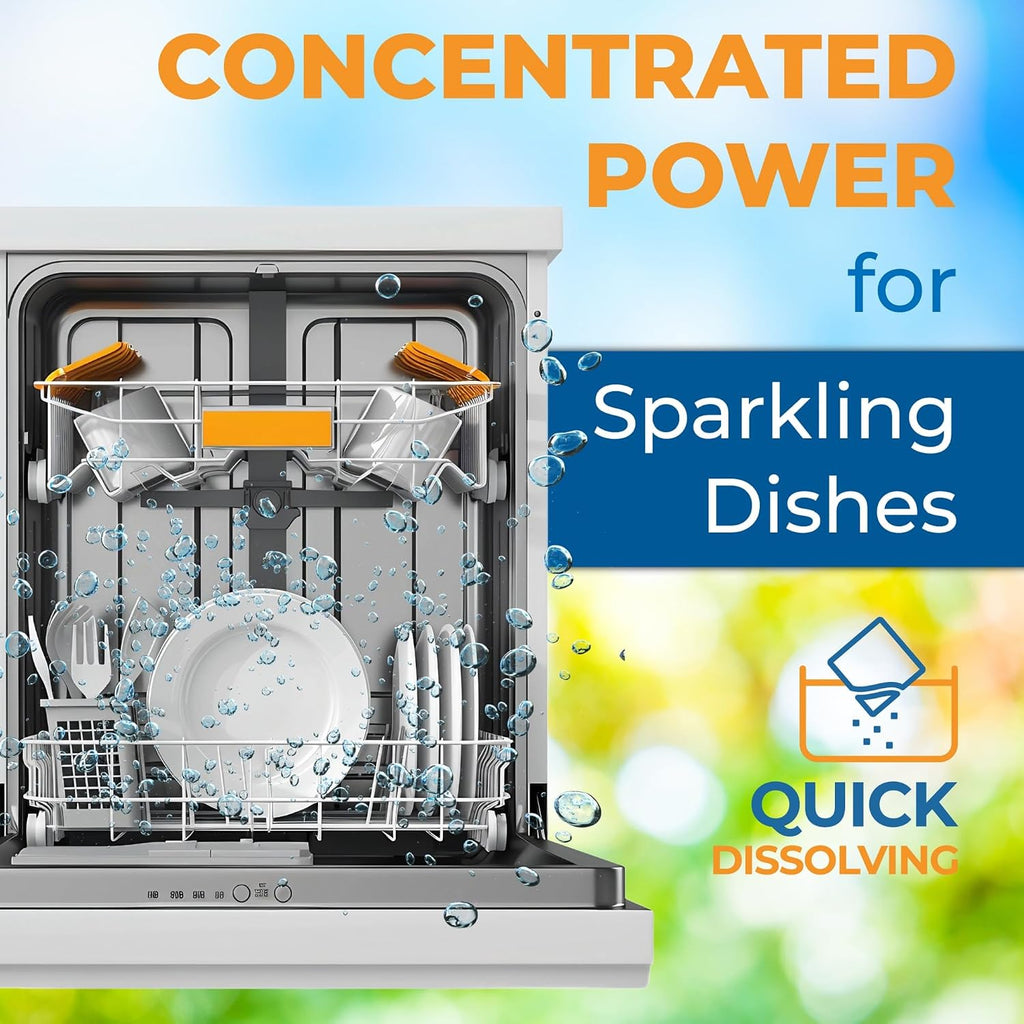 Eco-Friendly Dishwasher Detergent Sheets - Natural Dishwashing Detergent - Plant Based Dishwasher Soap Sheets