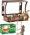 Window Squirrel Feeder, Metal, Strong Suction Cups & Ladders