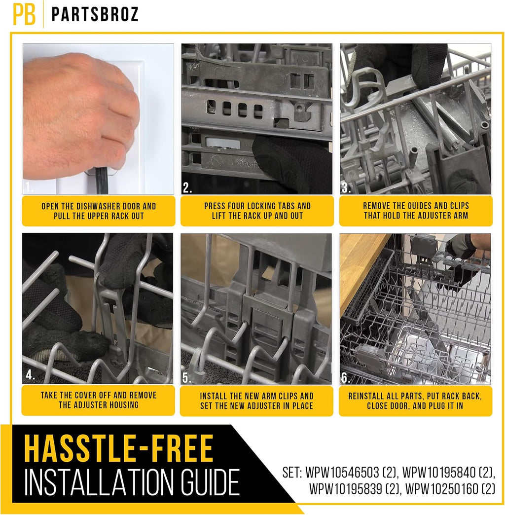 Dishwasher Top Rack Adjuster for Maytag MDB8989SHZ0