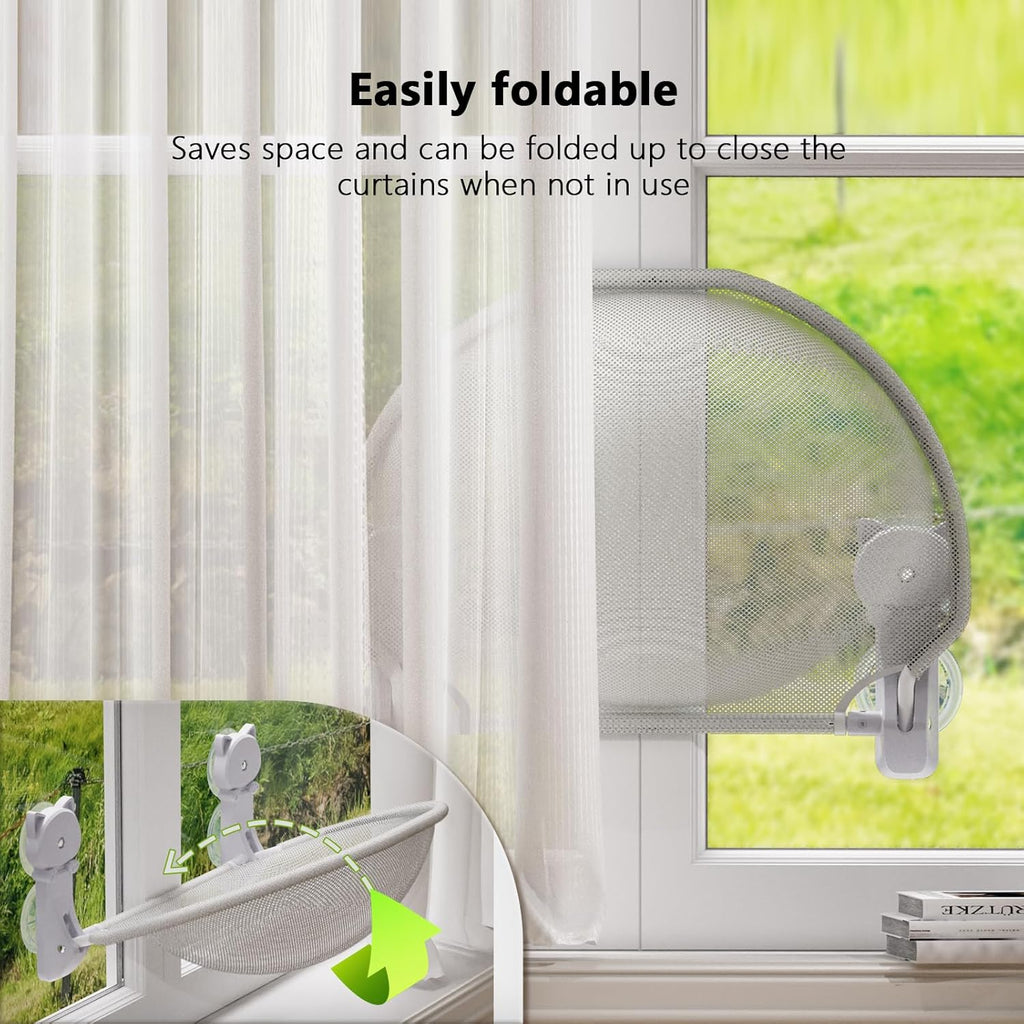 Cat Window Perch Cordless, Glow in The Dark & Stable Cat Beds- Breathable Window Hammock for Overlooking, Sunbathing