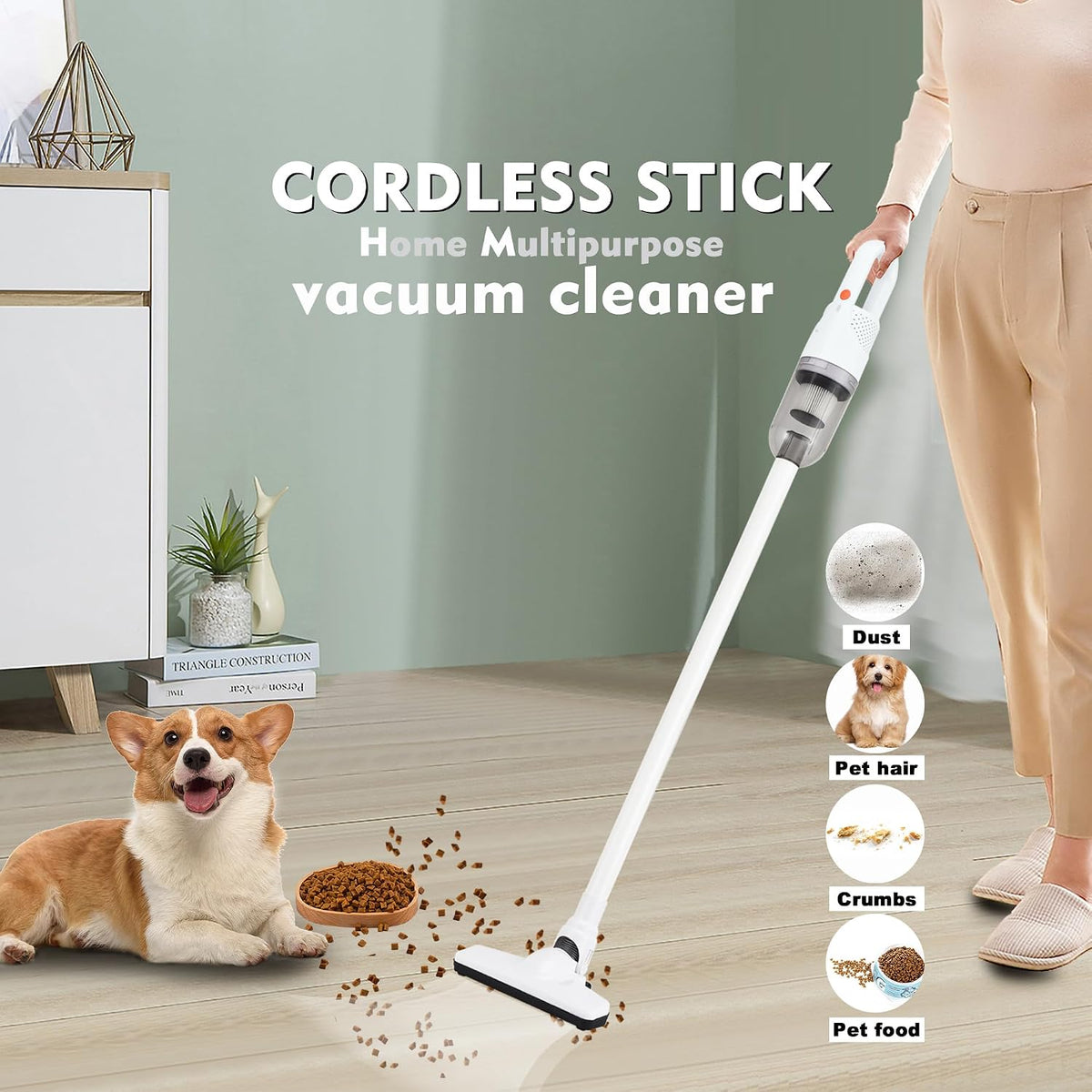 Cordless Stick Vacuum Cleaner, Lightweight Handheld Vacuum (Silver) | 6-in-1 Ideal for Hard Floors & Carpets & Pet