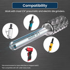 LU&MN SB-5 Tungsten Carbide Burr, 1/2" Head 1/4" Shank, 1 Pc