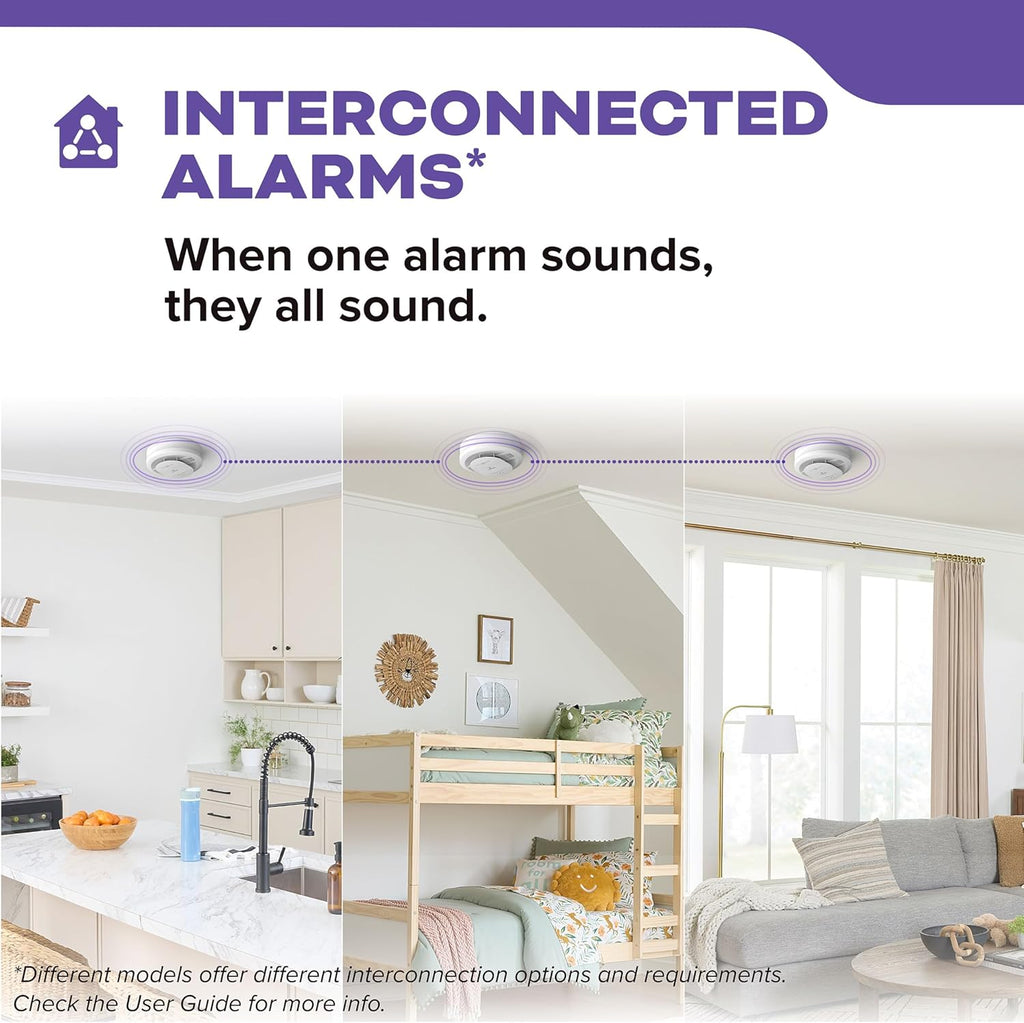 Smoke and Carbon Monoxide Detector, Hardwired with AA Battery Backup, LED Status Lights, Interconnected, 85 dB Alarm
