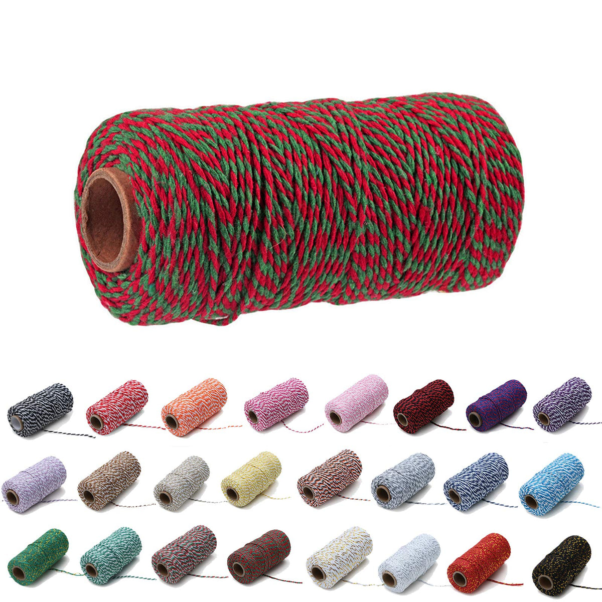 1 Roll 2mm 109 Yard Colourful Cotton Cord Bakers Twine DIY Crafts Gift Wrapping Christmas Wedding Home Decor String