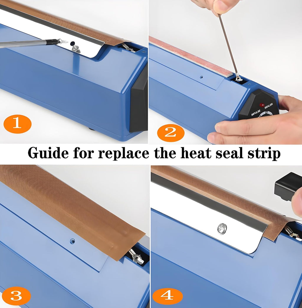 Impulse Sealer 12 inch Manual Heat Sealer Machine with Adjustable Heating Mode, ABS Shrink Wrap Bag Sealers for