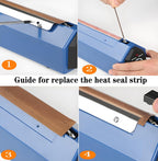 Impulse Sealer 12 inch Manual Heat Sealer Machine with Adjustable Heating Mode, ABS Shrink Wrap Bag Sealers for