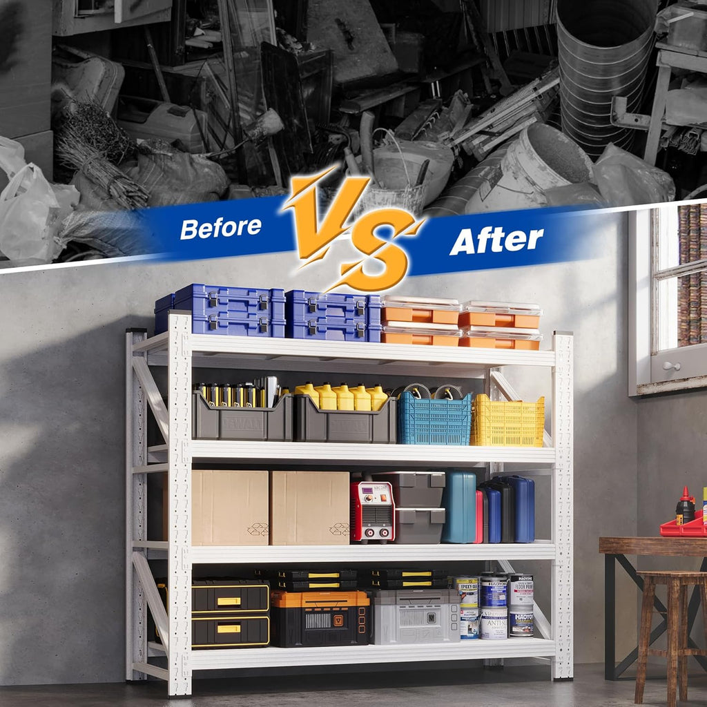 48" W Storage Shelves 3000lbs Garage Metal Shelving Heavy Duty Garage Shelves Adjustable Storage Shelves for
