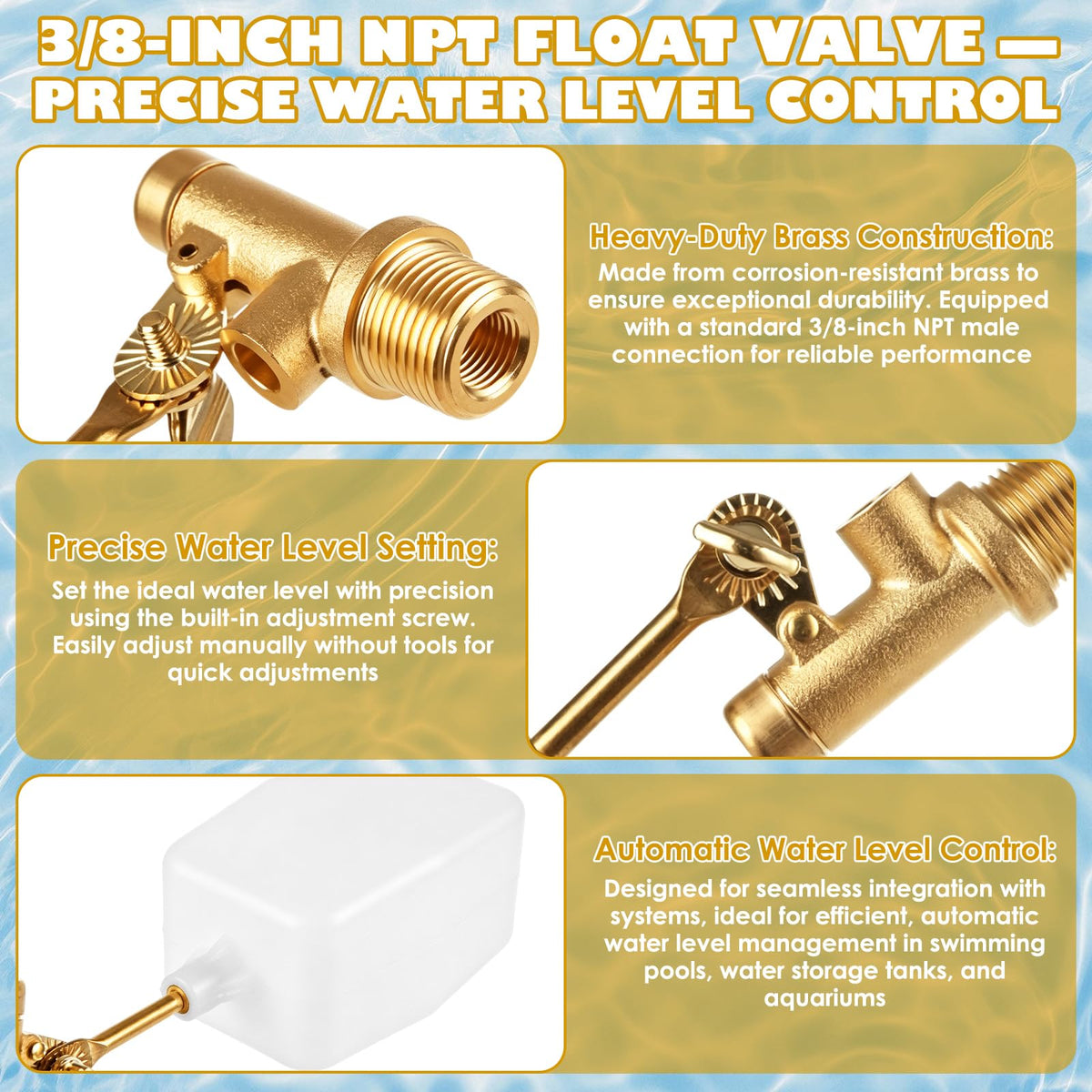 ASelected 3/8" Copper Pool Float Valve for Water Level Controller