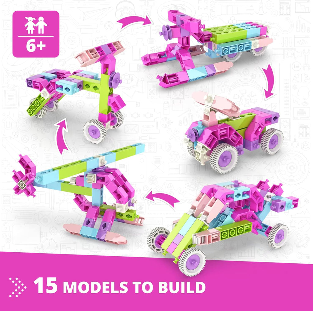 STEM Girls Building Toys, 15 Model Set, Engineering Kit for Ages 6+, Construction Toys, STEM Projects for Young