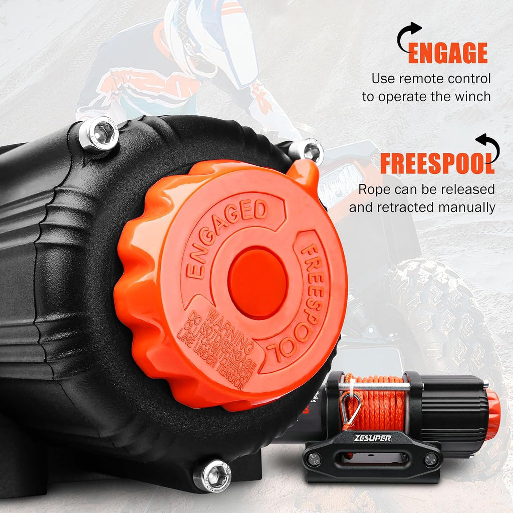 4500 lb Electric Winch 12V Waterproof IP67 for ATV UTV Boat Trailer