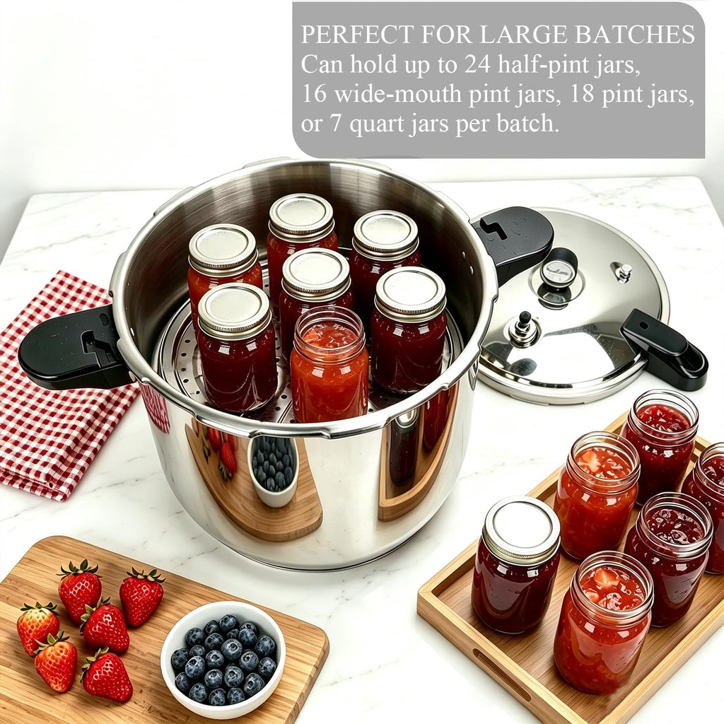 24 Qt Pressure Canner, Canning Pressure Cooker with Starter Kit, Stainless Steel Canning Pot for Home Water Bath