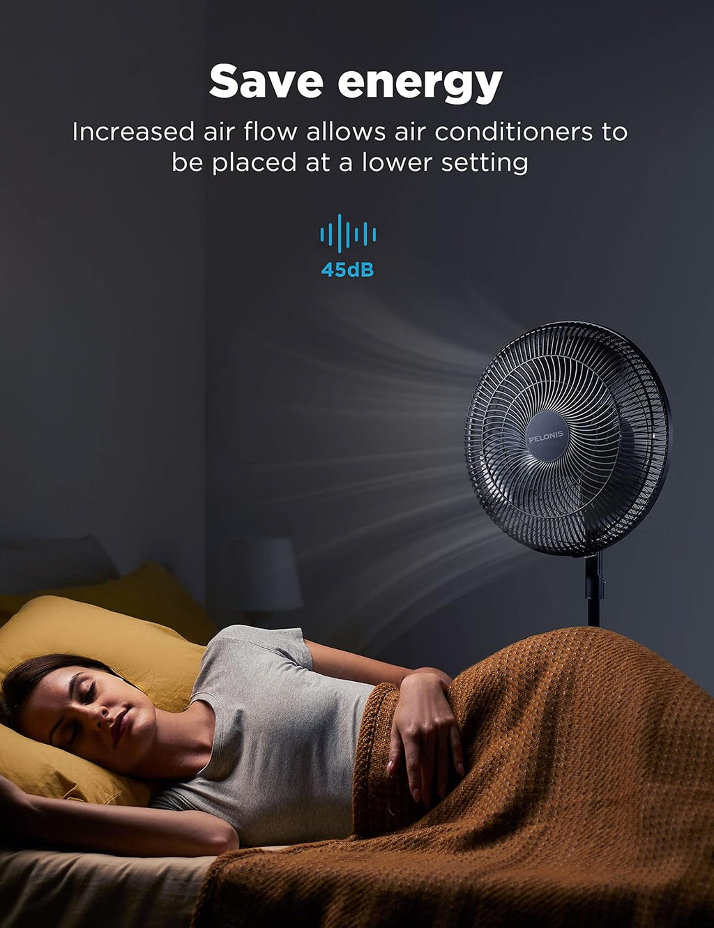 16" Adjustable Oscillating Pedestal Fan for Bedroom, Black | Budget Friendly 3-Speed Standing Fan with wide