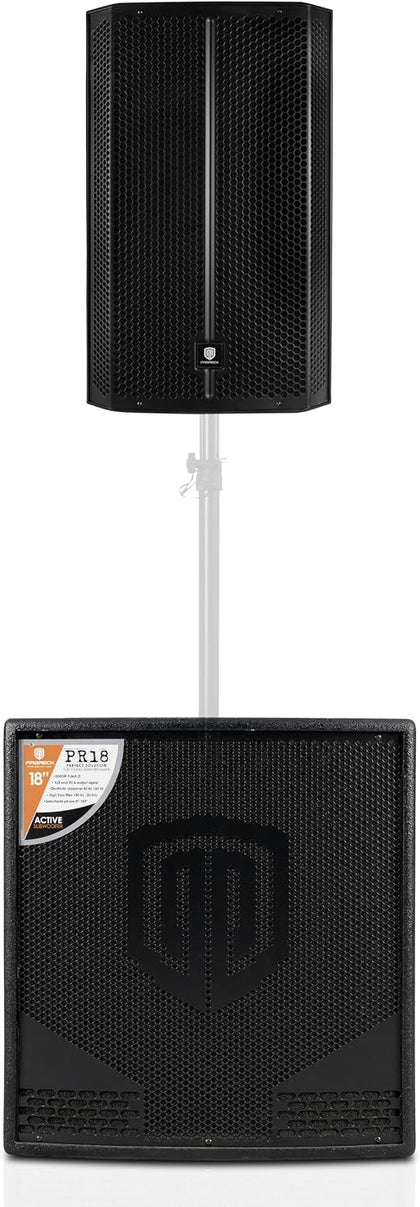 3500W P.M.P.O 18 inch Active Powered Subwoofer with 15 Inch DSP PA Speaker/Stage Monitor for DJ, Live