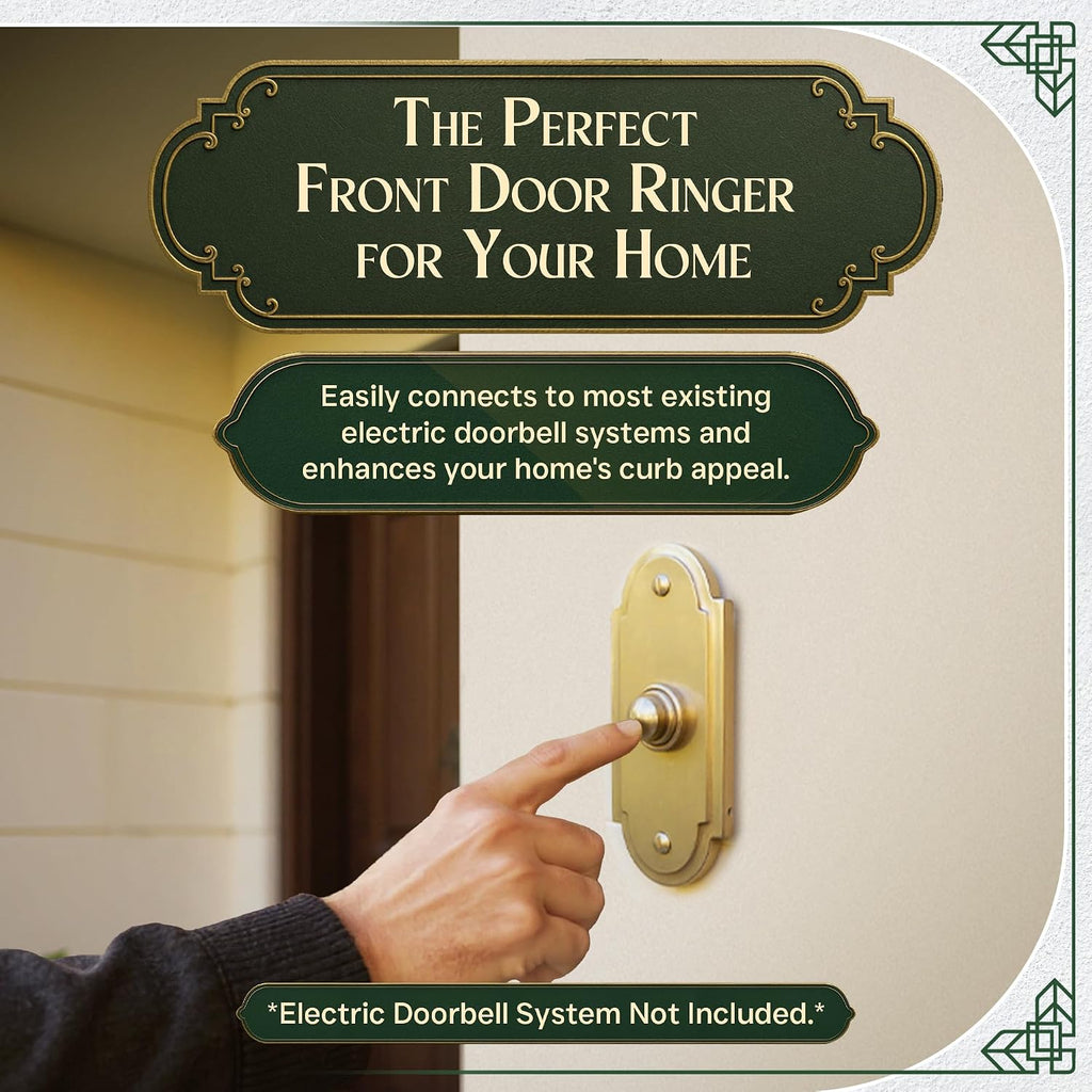 Doorbell Button 4 in. Lacquered Brass Wired Vintage Push Button with Mounting Hardware Pack of 2