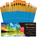Paint Brushes Set, 30 Pcs Paint Brushes for Acrylic Painting, Oil Watercolor Acrylic Paint Brush, Artist Paintbrushes
