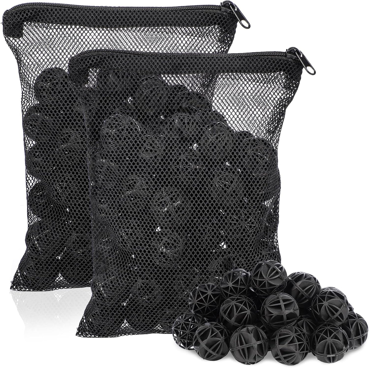 Aquarium Bio Balls, 1 inch Koi Pond Filter Media Bio Ball with Sponge for Aquarium Filter Canister Filter Biological