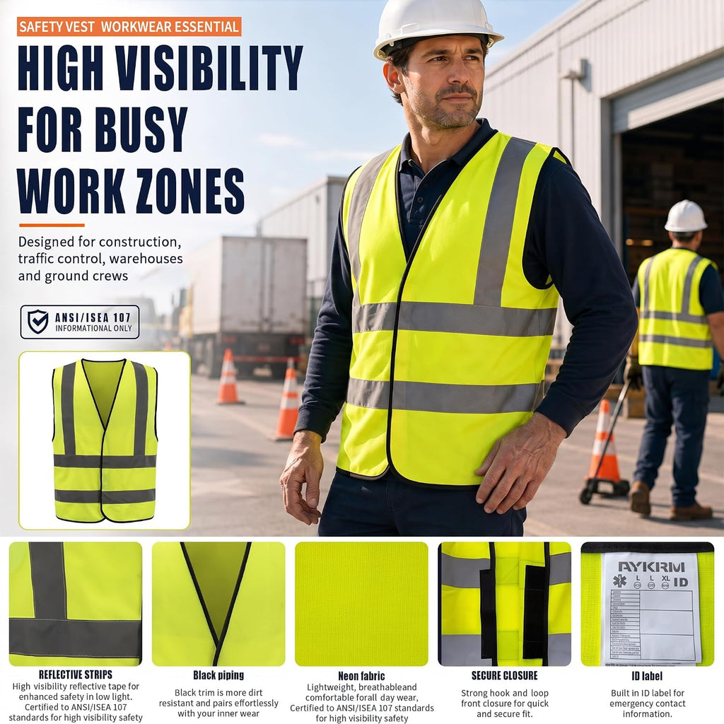 12 colour High visibility viz vest hi vis viz reflective work construction safety vest (XS-8XL)