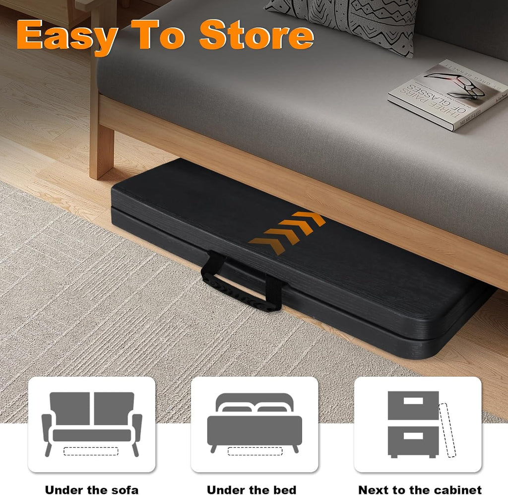 6ft Folding Table, Portable Heavy Duty Plastic Fold-in-Half Utility Table for Indoor/Outdoor Use, Dining, Camping