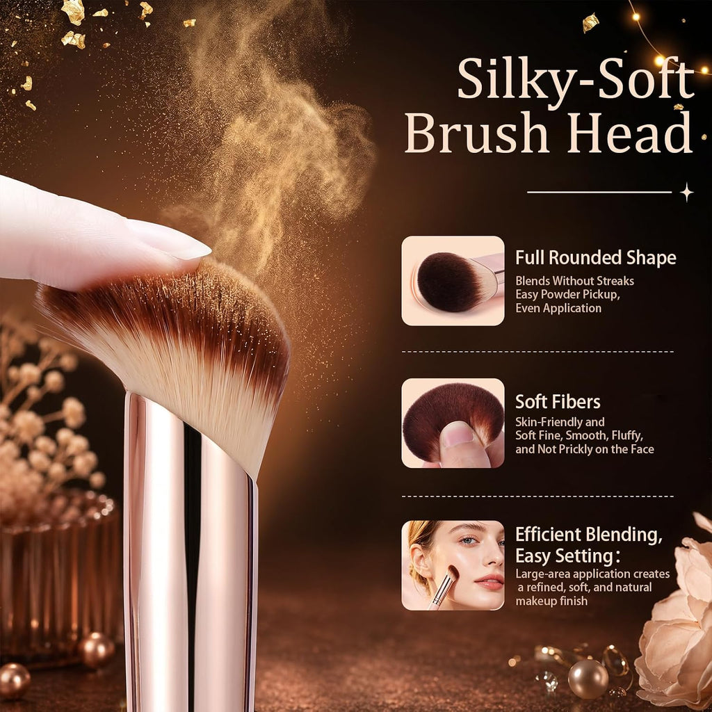Angled Makeup Brush, Soft Dense Face Brush for Foundation, Concealer, Contour, Cream Blush and Powder, Slanted