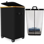 Laundry Hamper with Wheels, 75L Rolling Laundry Basket with Lid