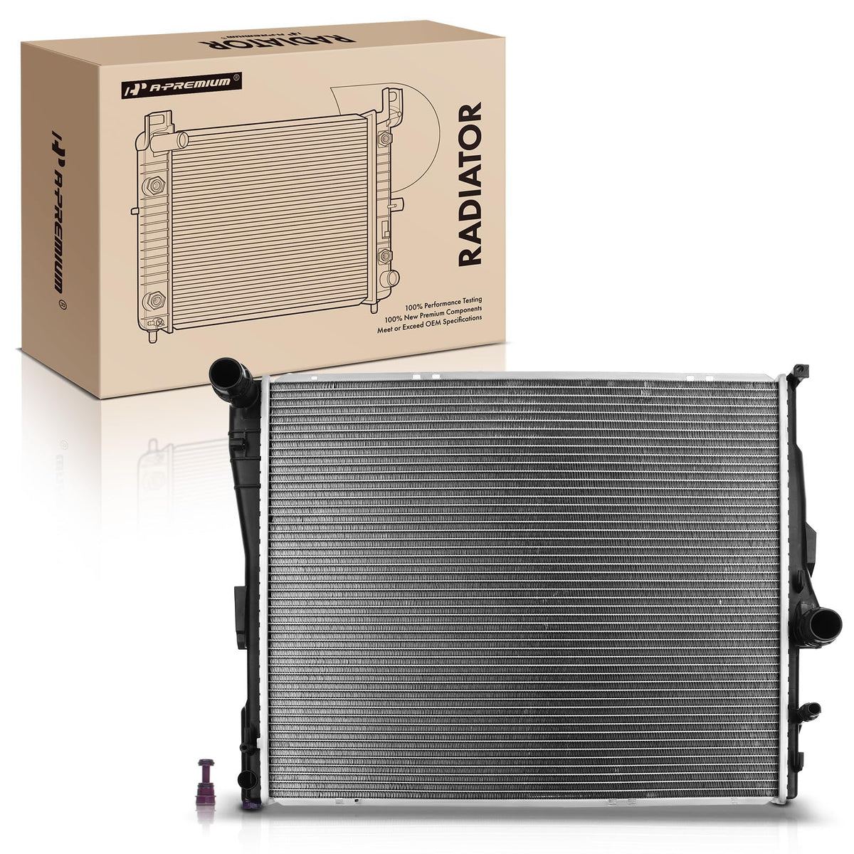 A-Premium Engine Coolant Radiator Assembly Compatible with BMW Model