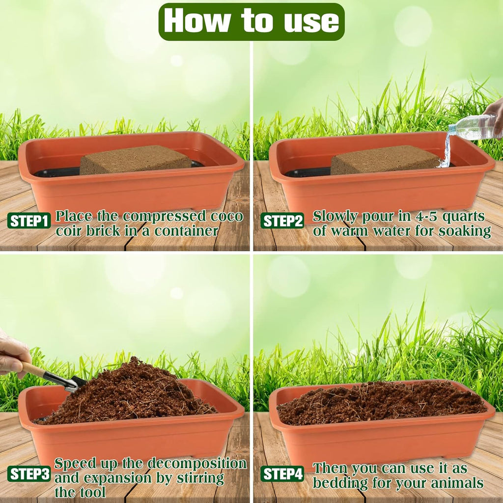 2 Pack Coconut Fiber Substrate, Premium Coco Coir Reptile Substrate | 100% Coconut Husk Terrarium Bedding for