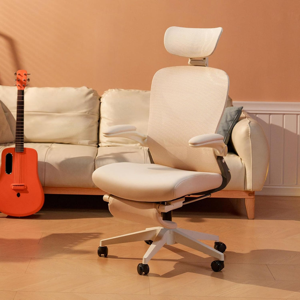 Foldex Ergonomic Office Chair, Folding Chair for Small Spaces with Lumbar Support, Flip-up Armrests, 3D Headrest