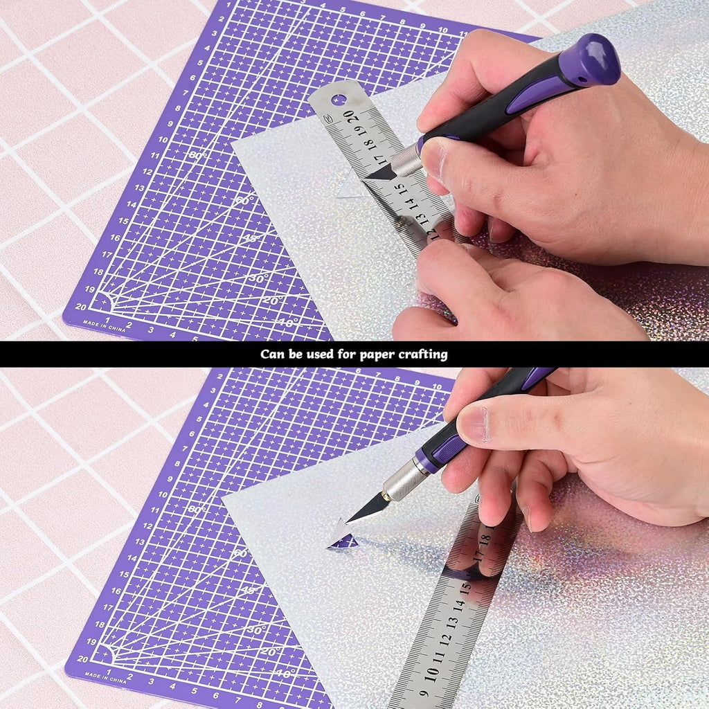 Exacto Knife Set Utility Craft Precision Hobby Knife Tool with Cutting Mat,6 inch Vinyl Squeegee, Steel Ruler, for